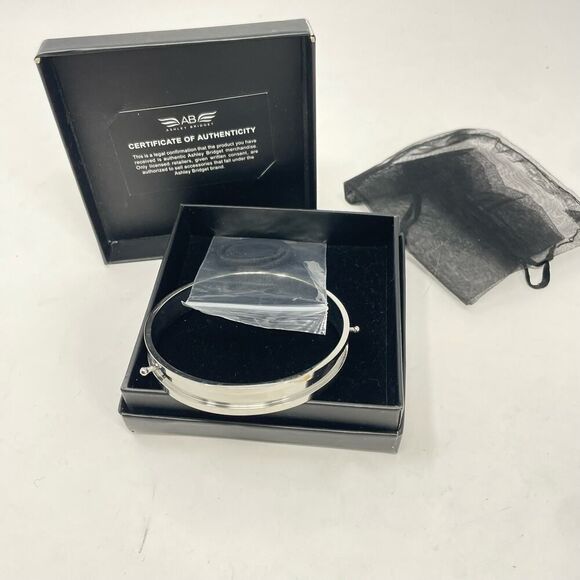 NIB Ashley Bridget Authentic Hair Tie Elastic Silver Bracelet #HG1 - Picture 1 of 8